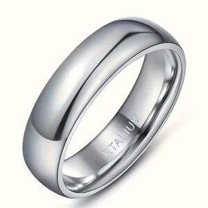 Men’s Luxury Collection Titanium Steel Silver 6mm Polished Band Size 9